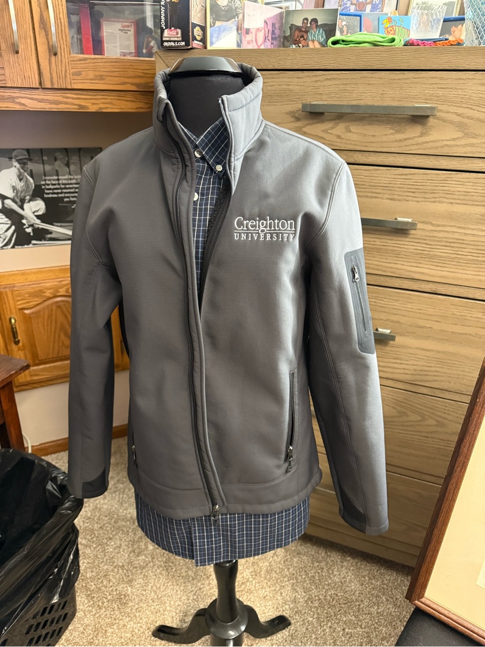 Eddie Bauer Gray Creighton University Softshell Jacket